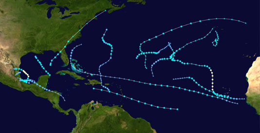 2013 hurricane tracks